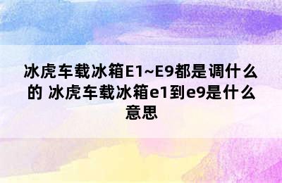 冰虎车载冰箱E1~E9都是调什么的 冰虎车载冰箱e1到e9是什么意思